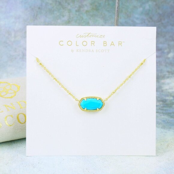 Kendra Scott Jewelry - ✨Kendra Scott Elisa Satellite Turquoise Magnesite Necklace Gold Plated